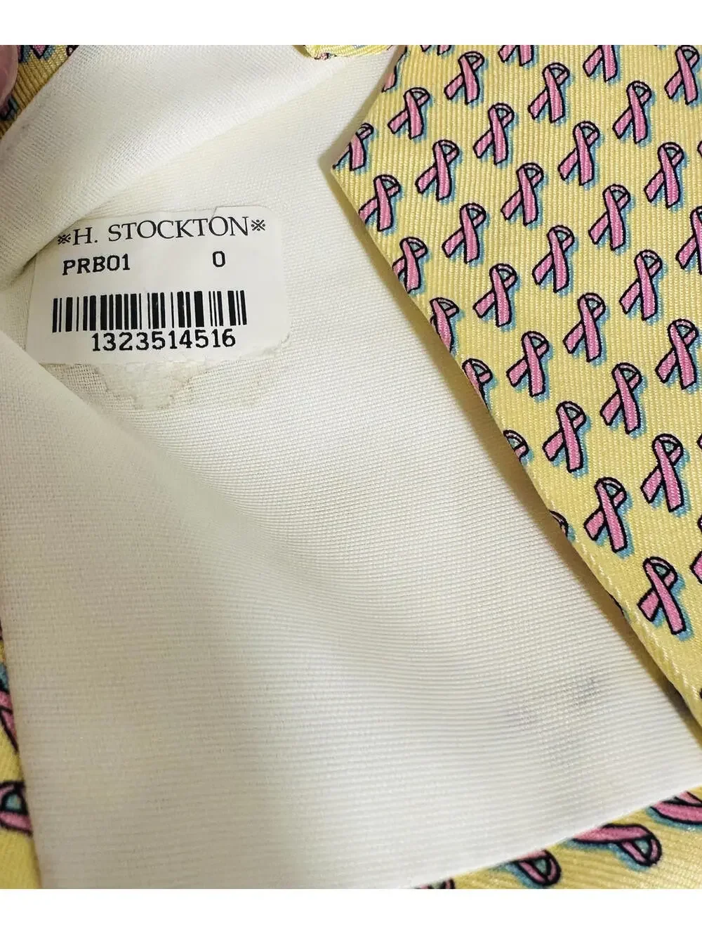 Vineyard Vines Yellow Cancer Awareness Ribbon Neck Tie 100% Silk Made In The USA
